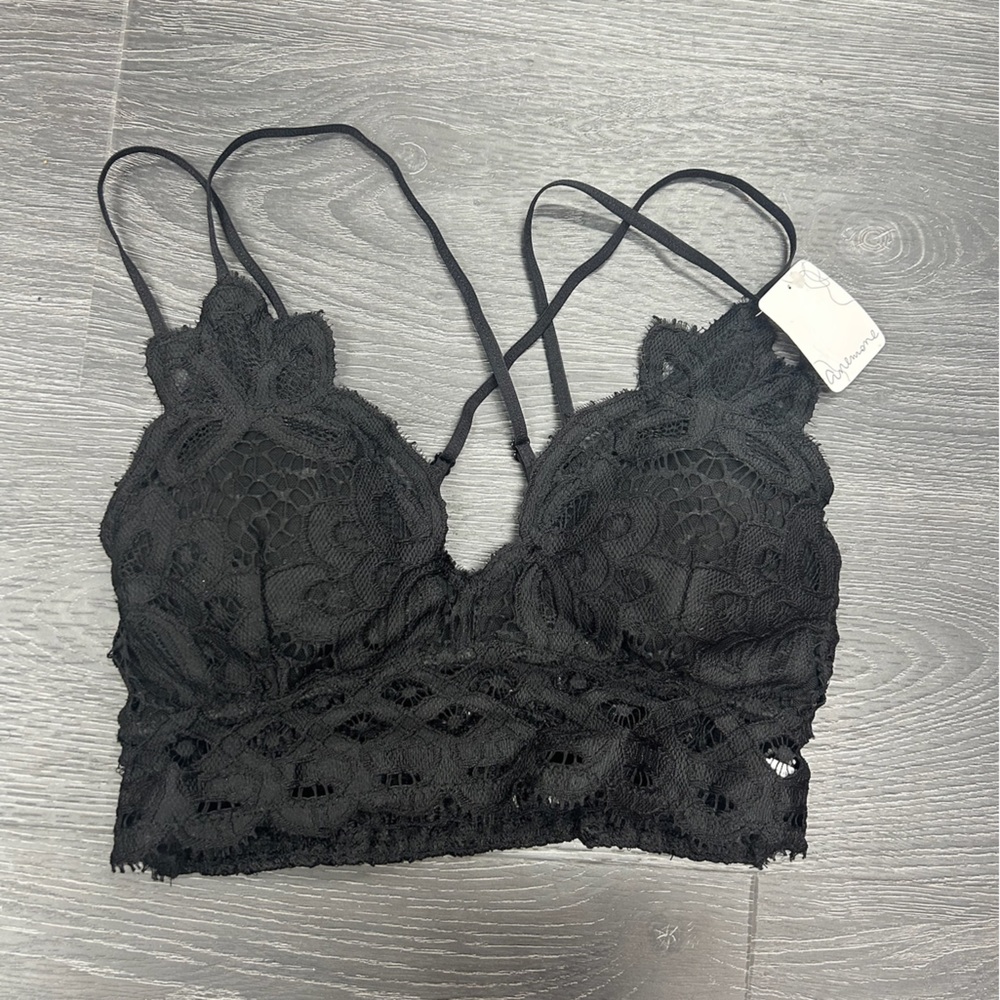 Anemone Black Crochet Lace Bralette Sz S - Picture 3 of 6